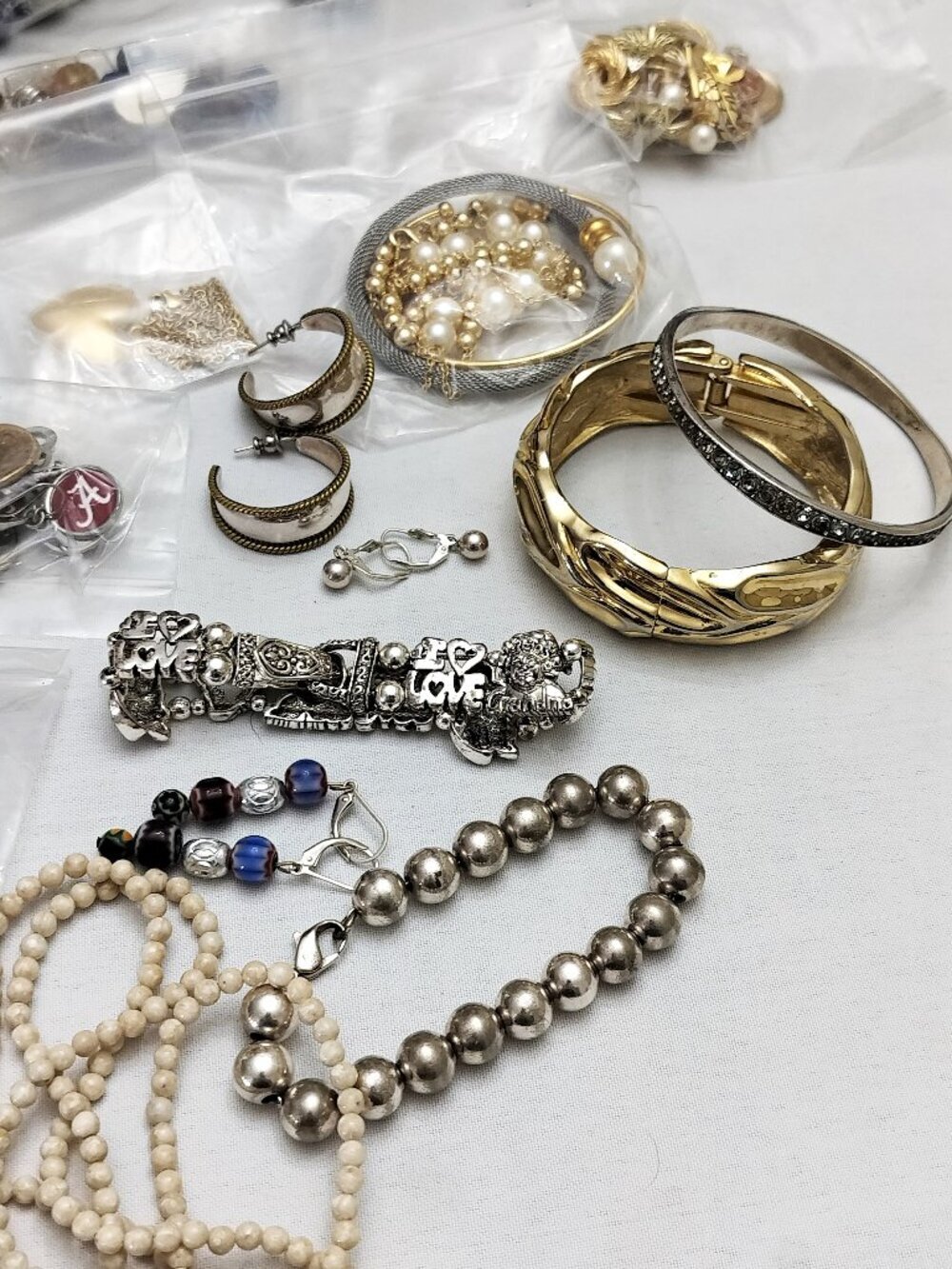 Wearable JEWELRY Lot Mixed Bag Bundle Necklaces Earrings Bracelets Silver Gold - Picture 2 of 8